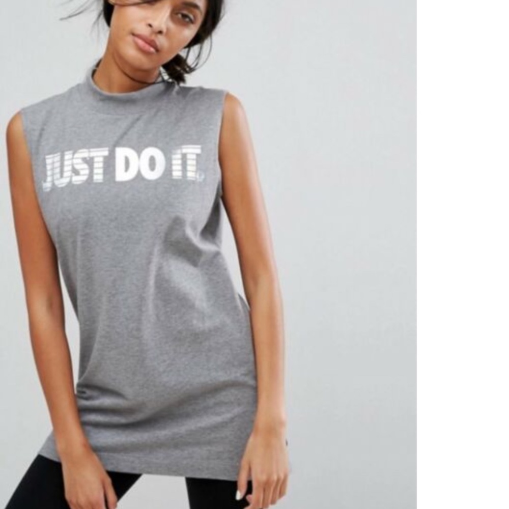 Nike Women's Holographic Longline Mock Neck Tank